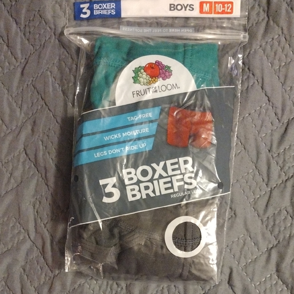 Fruit of the Loom Boys Boxer Briefs Green and Black 3-Pack - Picture 1 of 2